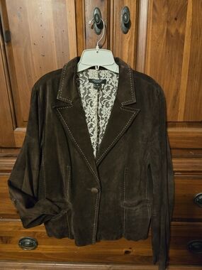 Karen Kane Women’s Dark Brown Suede Blazer Jacket Xl
